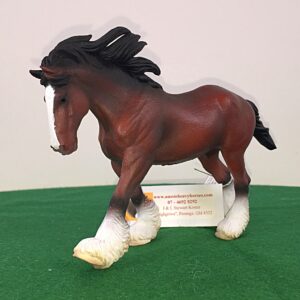 The Bay Clydesdale Stallion is a lifelike figurine from the Collecta range of durable plastic horse toys.